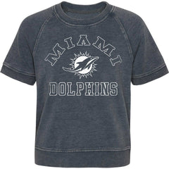 Miami Dolphins Girls Juniors Cheer Squad Raglan T-Shirt | NFL Sale
