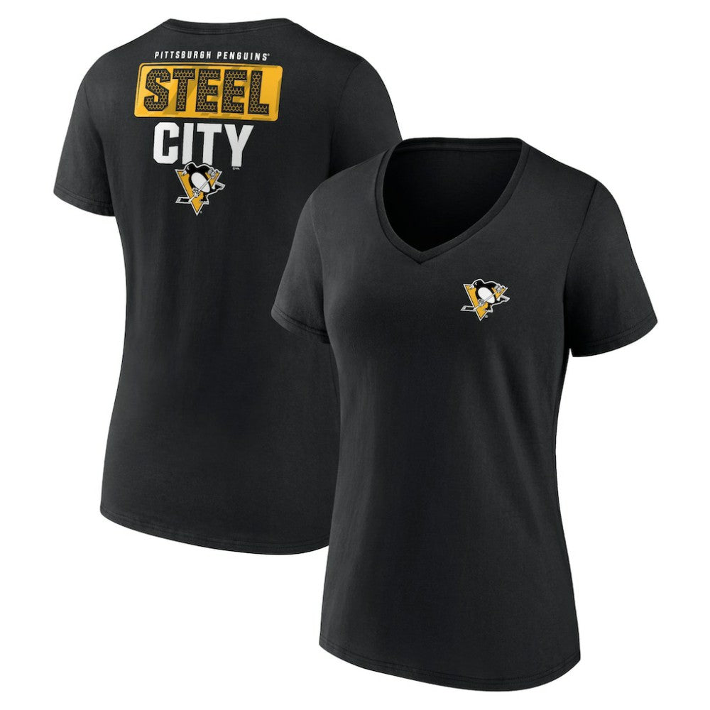 Pittsburgh Penguins Women's Territorial V-Neck T-Shirt -  NHL T-shirts