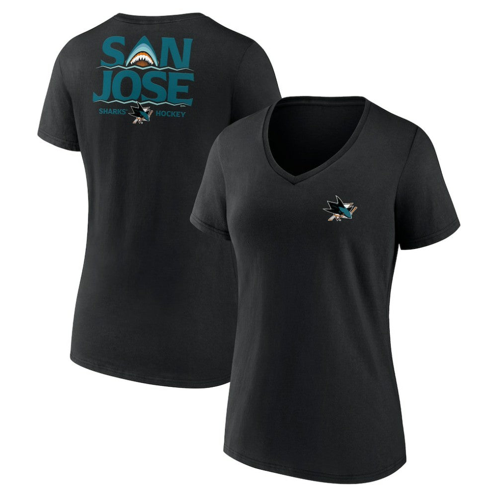 San Jose Sharks Women's Territorial V-Neck T-Shirt -  NHL T-shirts