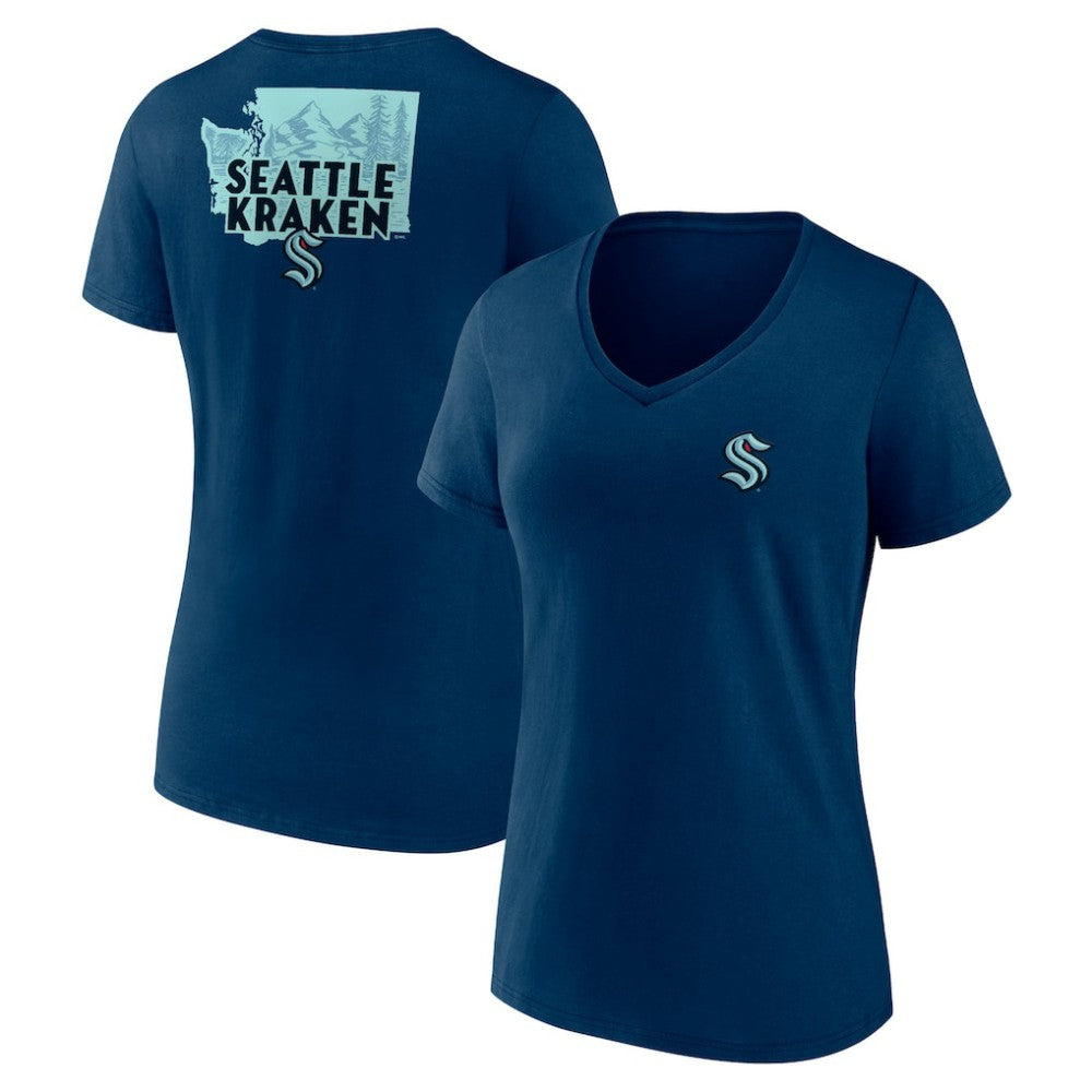 Seattle Kraken Women's Territorial V-Neck T-Shirt -  NHL T-shirts