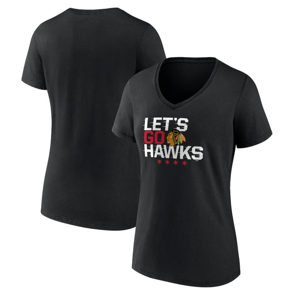 Chicago Blackhawks Women's Shout Out V-Neck T-Shirt -  NHL T-shirts