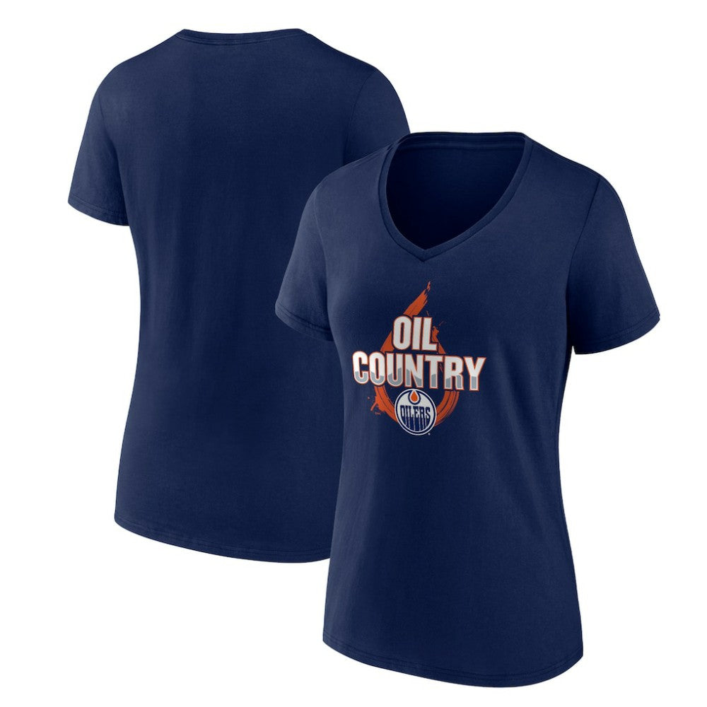 Edmonton Oilers Women's Represent V-Neck T-Shirt -  NHL T-shirts