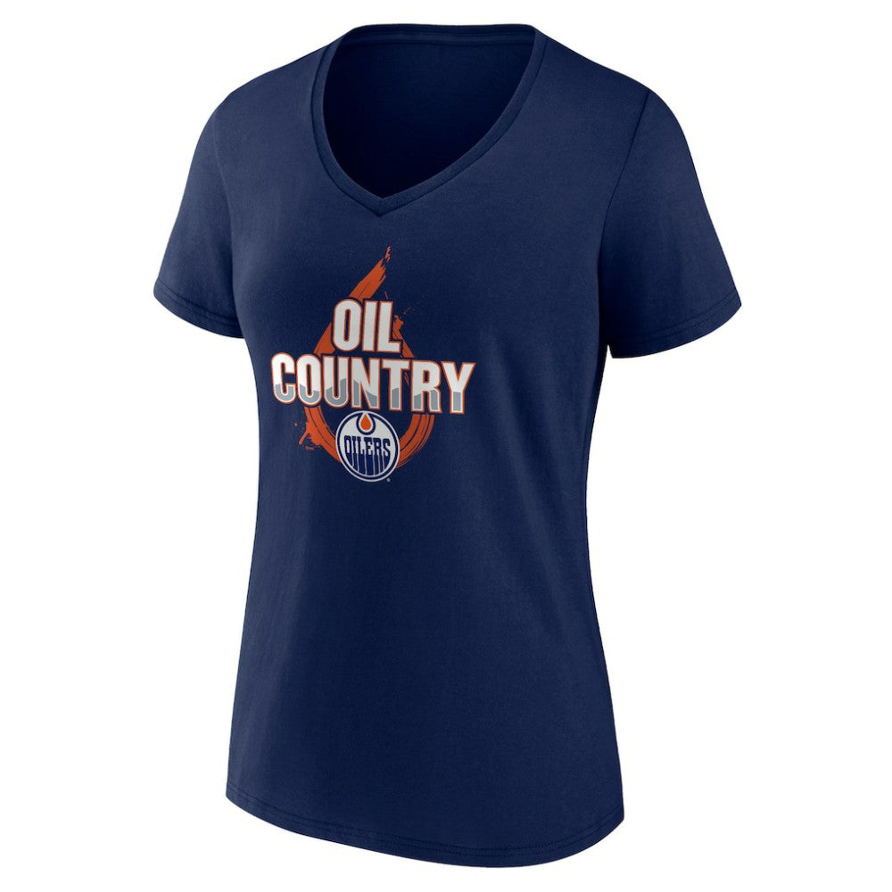 Edmonton Oilers Women's Represent V-Neck T-Shirt -  NHL T-shirts