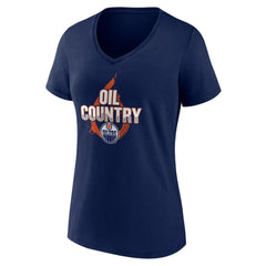 Edmonton Oilers Women's Represent V-Neck T-Shirt -  NHL T-shirts
