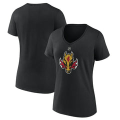 Calgary Flames Women's Alternate Logo V-Neck T-Shirt -  NHL T-shirts