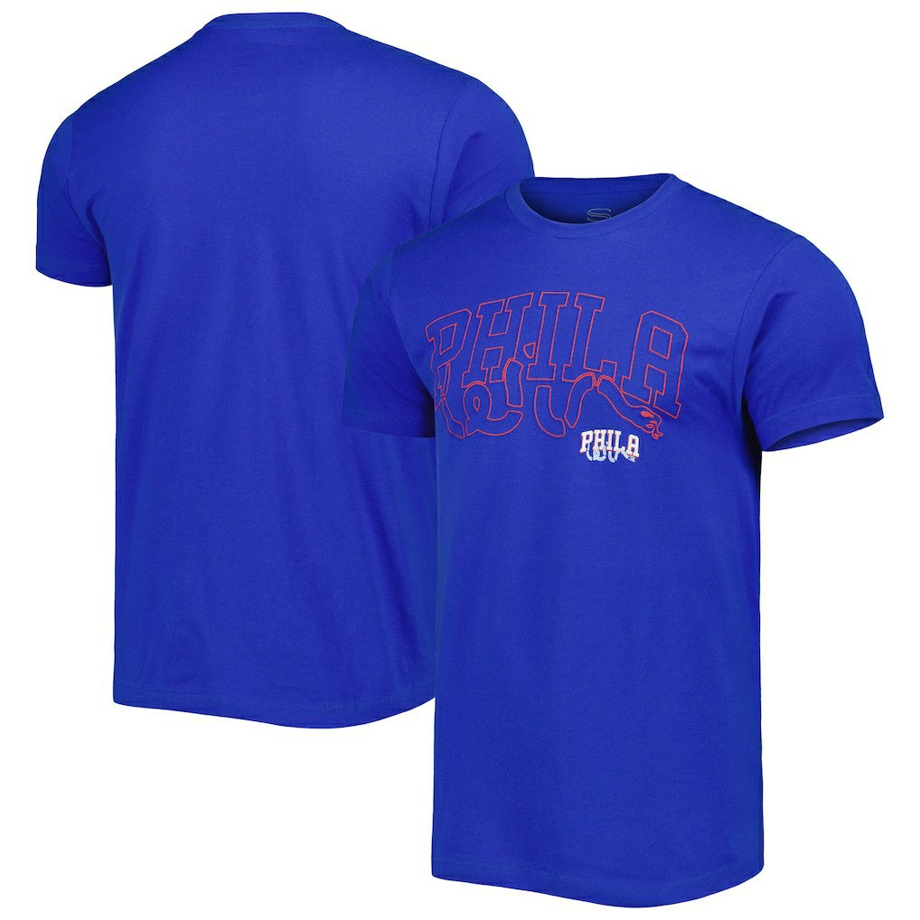 Royal Philadelphia 76ers Stadium Essentials Unisex Element Logo Pop T-Shirt | NBA