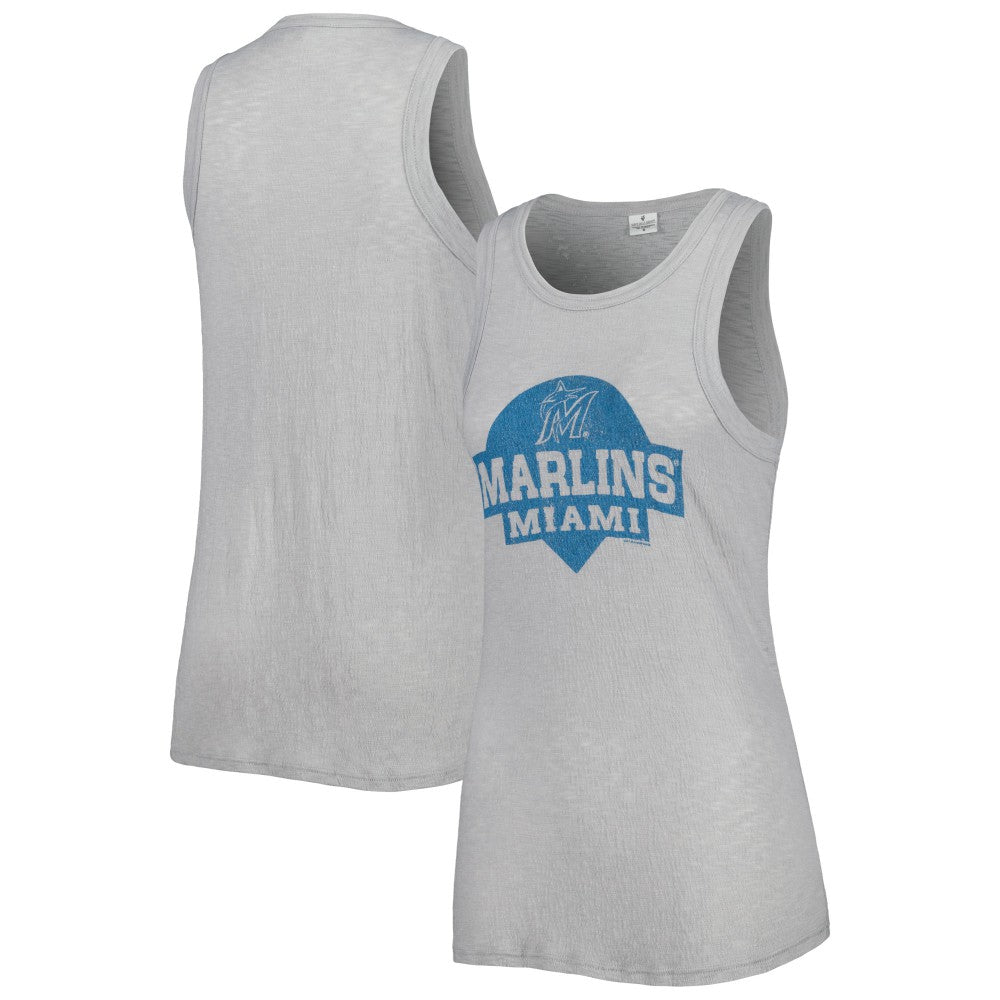 Miami Marlins Soft as a Grape Women's Tri-Blend Tank Top - MLB Tanks