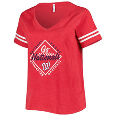 Washington Nationals Soft as a Grape Women's Plus Size V-Neck Jersey T-Shirt - MLB Jerseys