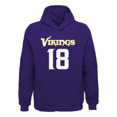 Minnesota Vikings Justin Jefferson  Youth Mainliner Player Name & Number Pullover Hoodie | NFL New