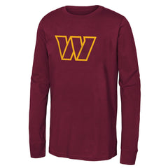 Washington Commanders Youth Primary Logo Long Sleeve T-Shirt | NFL Online