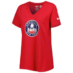 Red Brooklyn Nets Women's Local Performance V-Neck T-Shirt | NBA