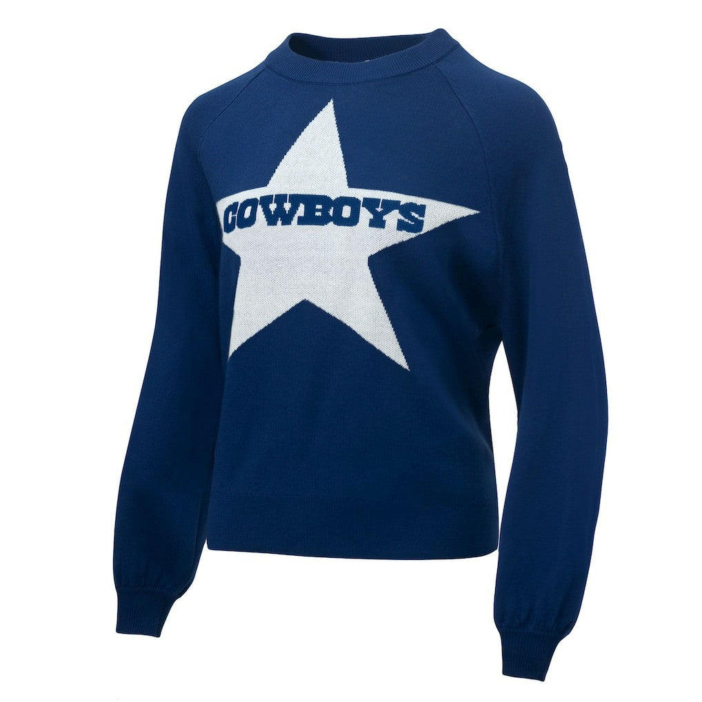 Dallas Cowboys Lauren James Women's Wordmark Star Raglan Pullover Sweater | NFL Sale