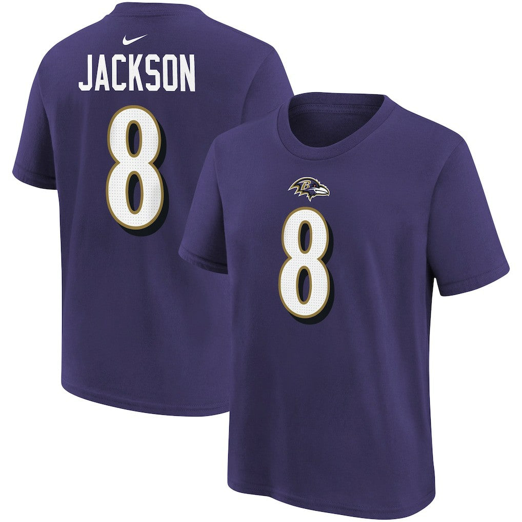 Baltimore Ravens Lamar Jackson  Youth Player Name & Number T-Shirt | NFL Discount