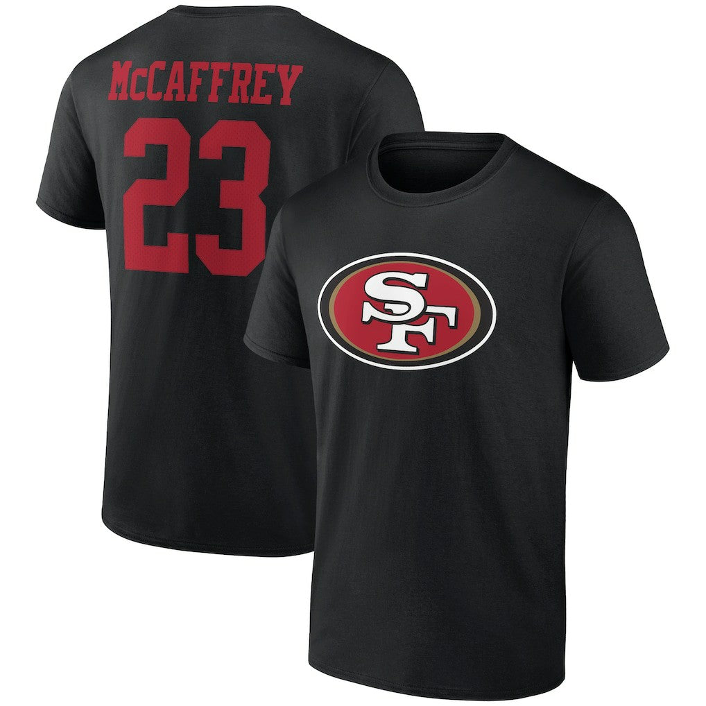 San Francisco 49ers Christian McCaffrey  Icon Player Name & Number T-Shirt | NFL New