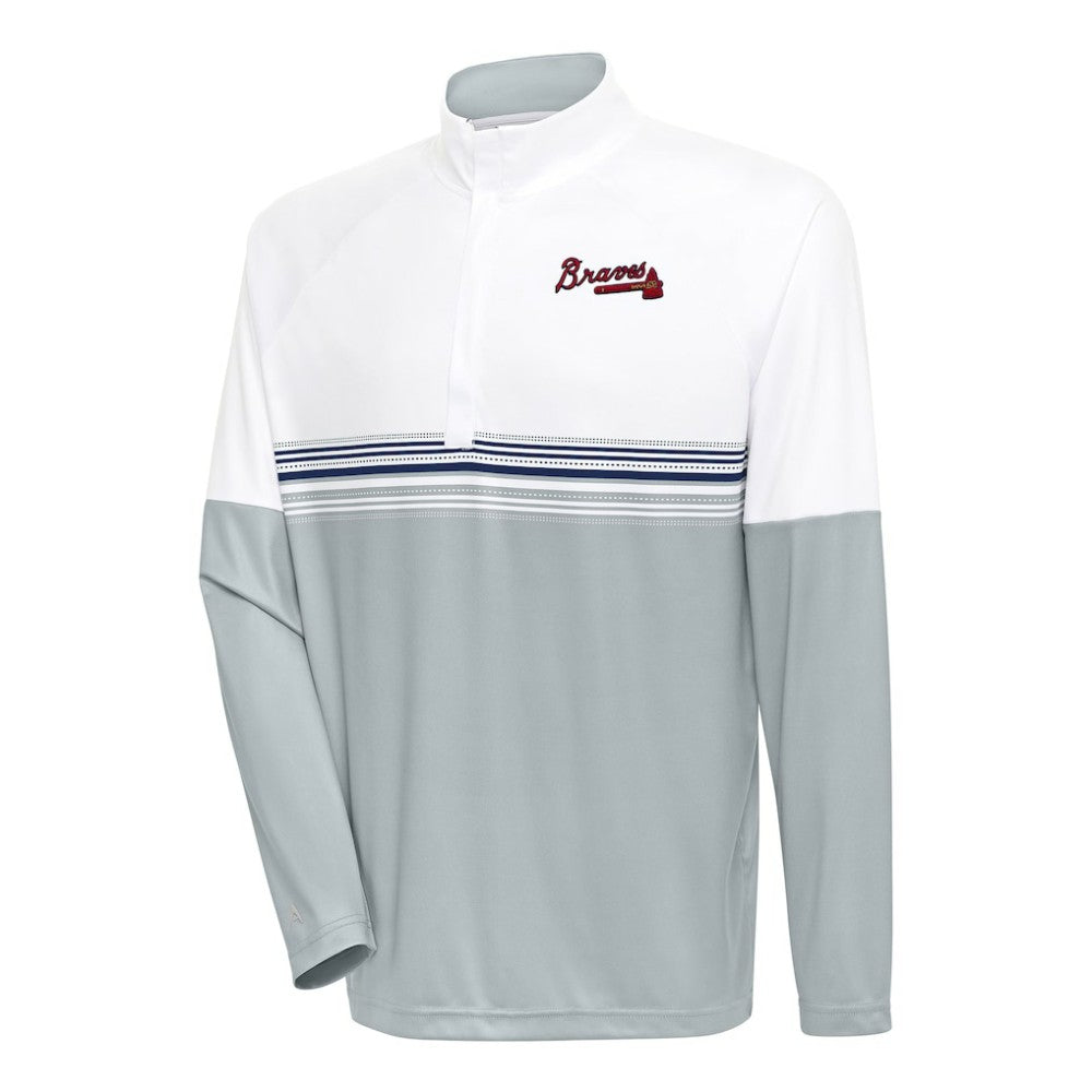 Atlanta Braves Antigua Bender Quarter-Zip Pullover Top - MLB Pullover