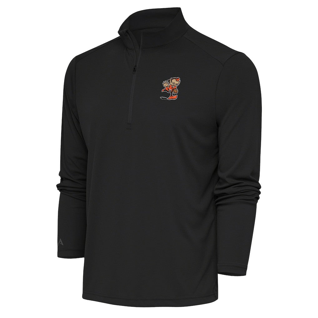 Cleveland Browns Antigua Team Logo Tribute Quarter-Zip Pullover Top | NFL Hot