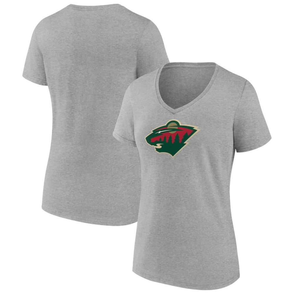 Minnesota Wild Women's Primary Logo Team V-Neck T-Shirt -  NHL T-shirts