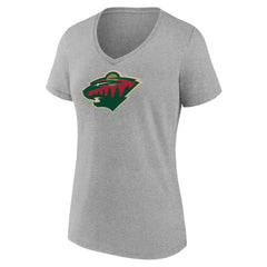 Minnesota Wild Women's Primary Logo Team V-Neck T-Shirt -  NHL T-shirts