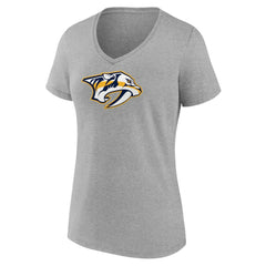 Nashville Predators Women's Primary Logo Team V-Neck T-Shirt -  NHL T-shirts