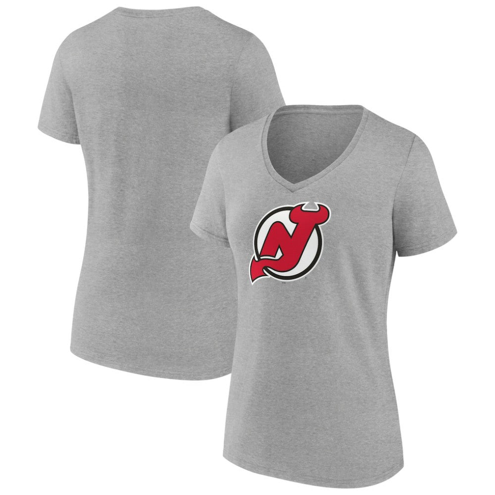 New Jersey Devils Women's Primary Logo Team V-Neck T-Shirt -  NHL T-shirts
