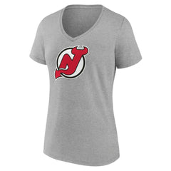 New Jersey Devils Women's Primary Logo Team V-Neck T-Shirt -  NHL T-shirts