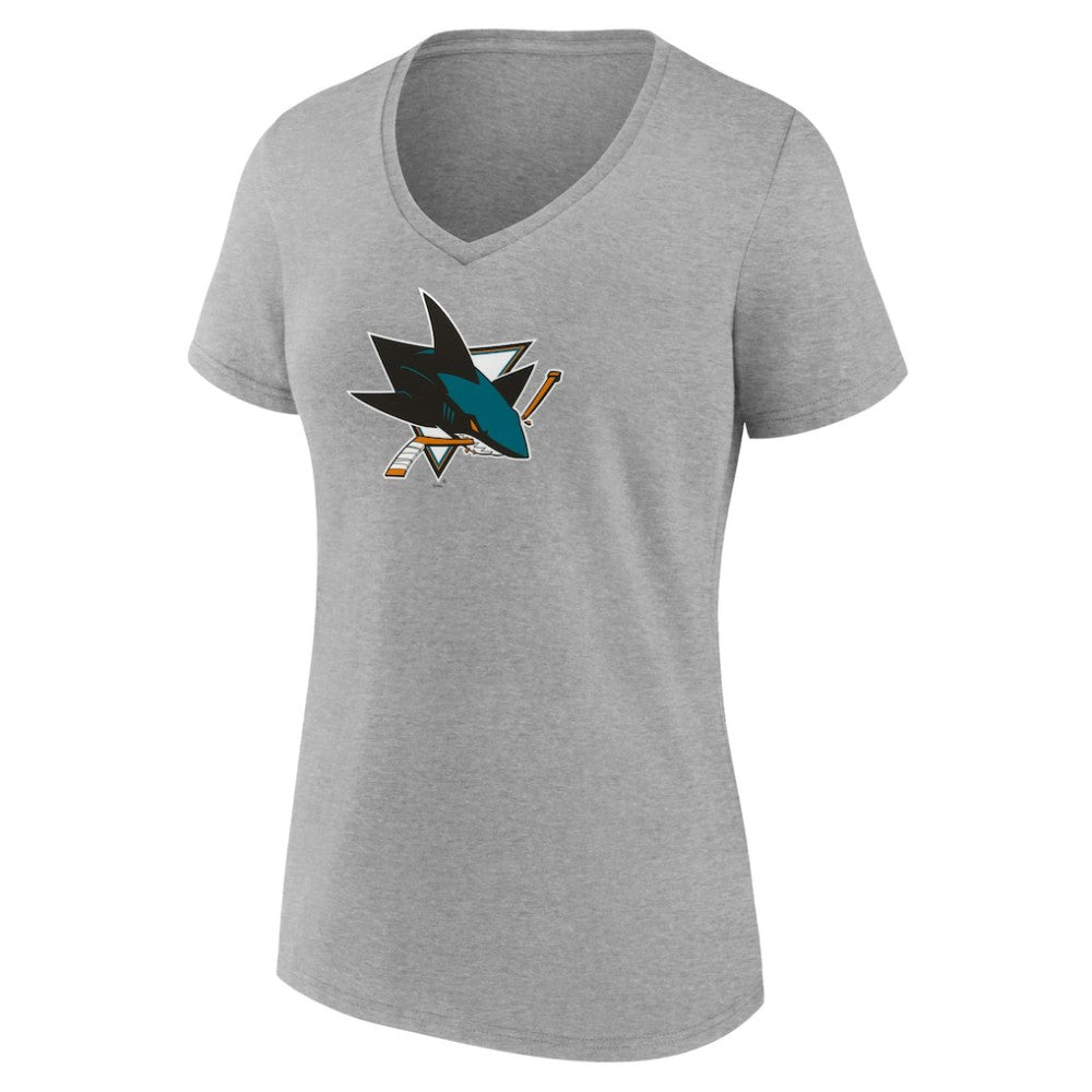 San Jose Sharks Women's Primary Logo Team V-Neck T-Shirt -  NHL T-shirts