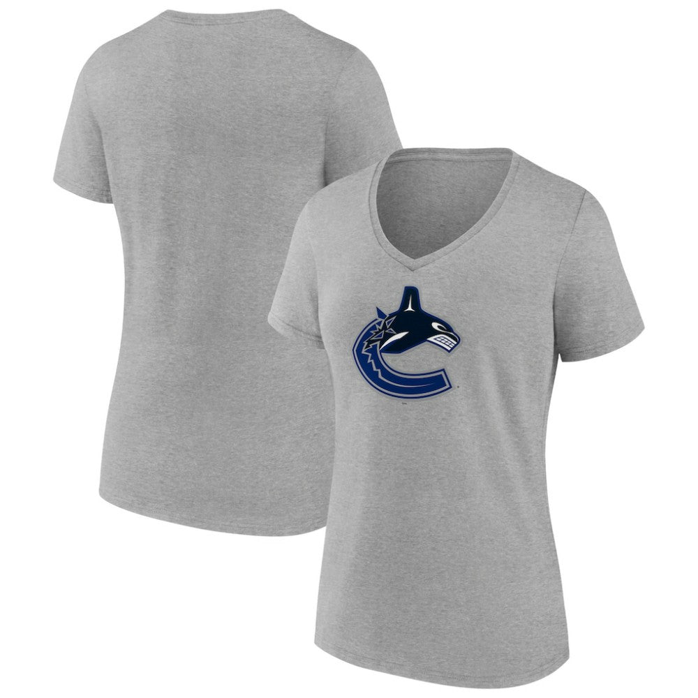 Vancouver Canucks Women's Primary Logo Team V-Neck T-Shirt -  NHL T-shirts