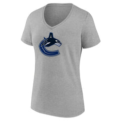 Vancouver Canucks Women's Primary Logo Team V-Neck T-Shirt -  NHL T-shirts