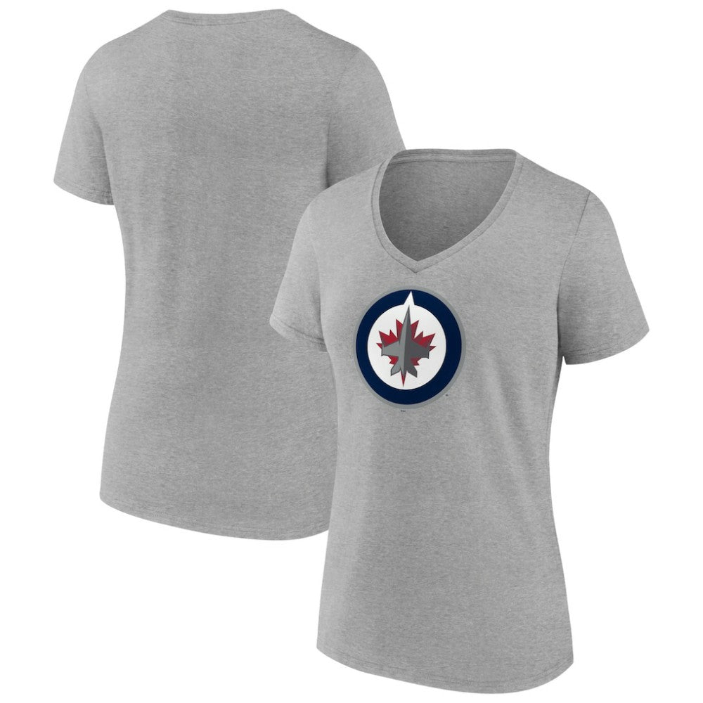 Winnipeg Jets Women's Primary Logo Team V-Neck T-Shirt -  NHL T-shirts