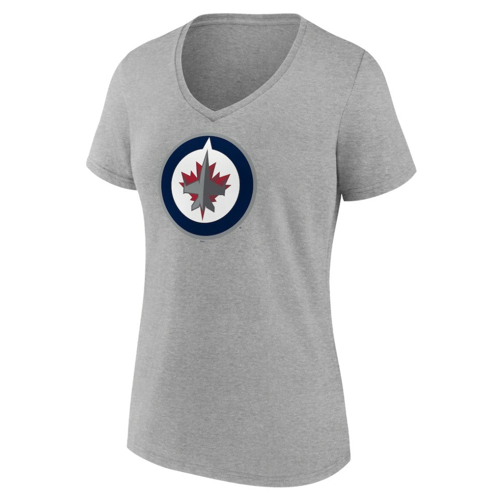 Winnipeg Jets Women's Primary Logo Team V-Neck T-Shirt -  NHL T-shirts