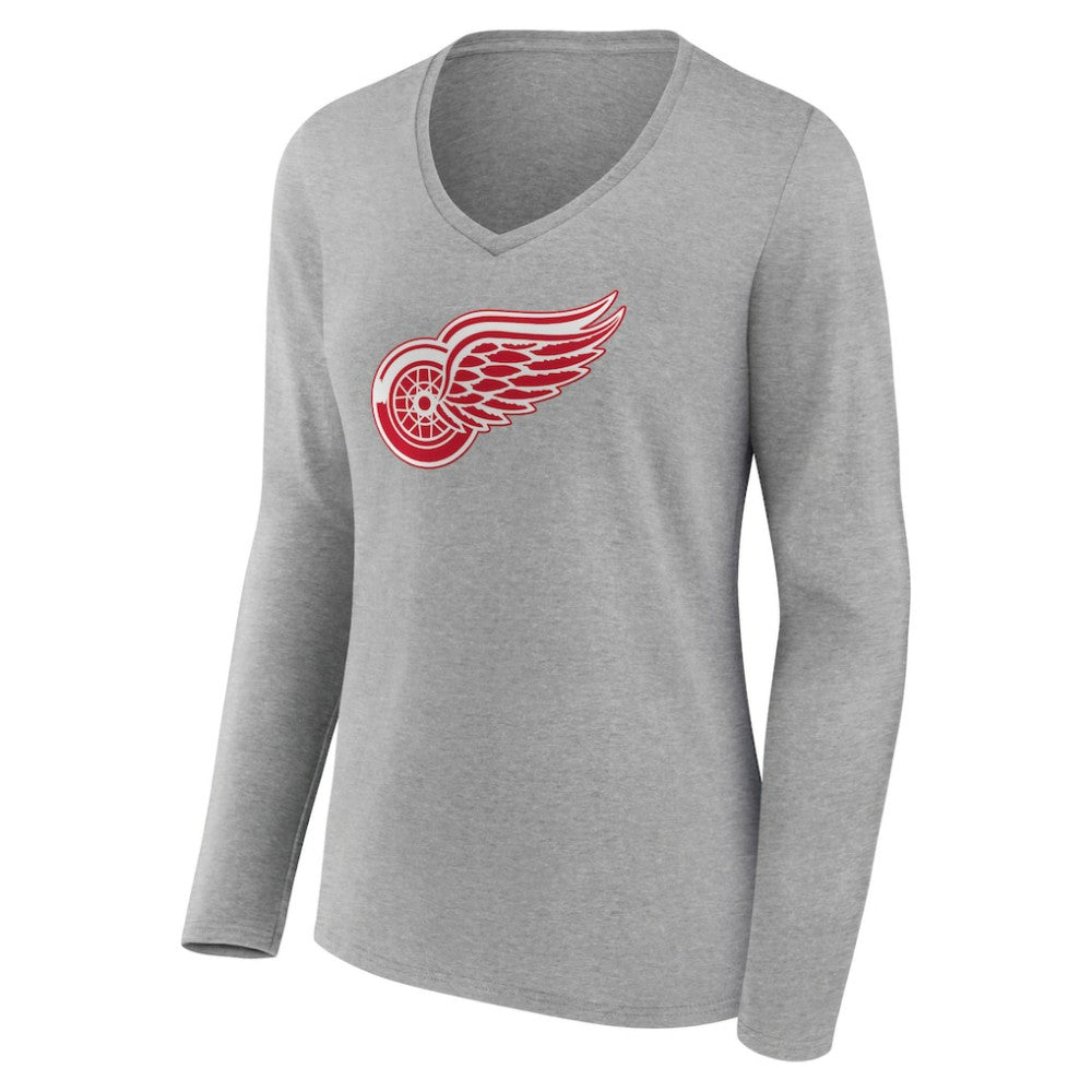 Detroit Red Wings Women's Primary Logo Team Long Sleeve V-Neck T-Shirt -  NHL T-shirts