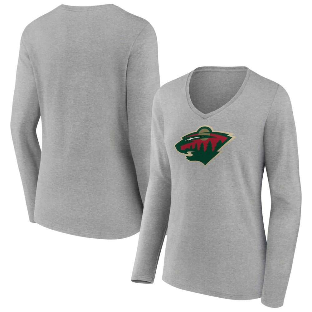Minnesota Wild Women's Primary Logo Team Long Sleeve V-Neck T-Shirt -  NHL T-shirts