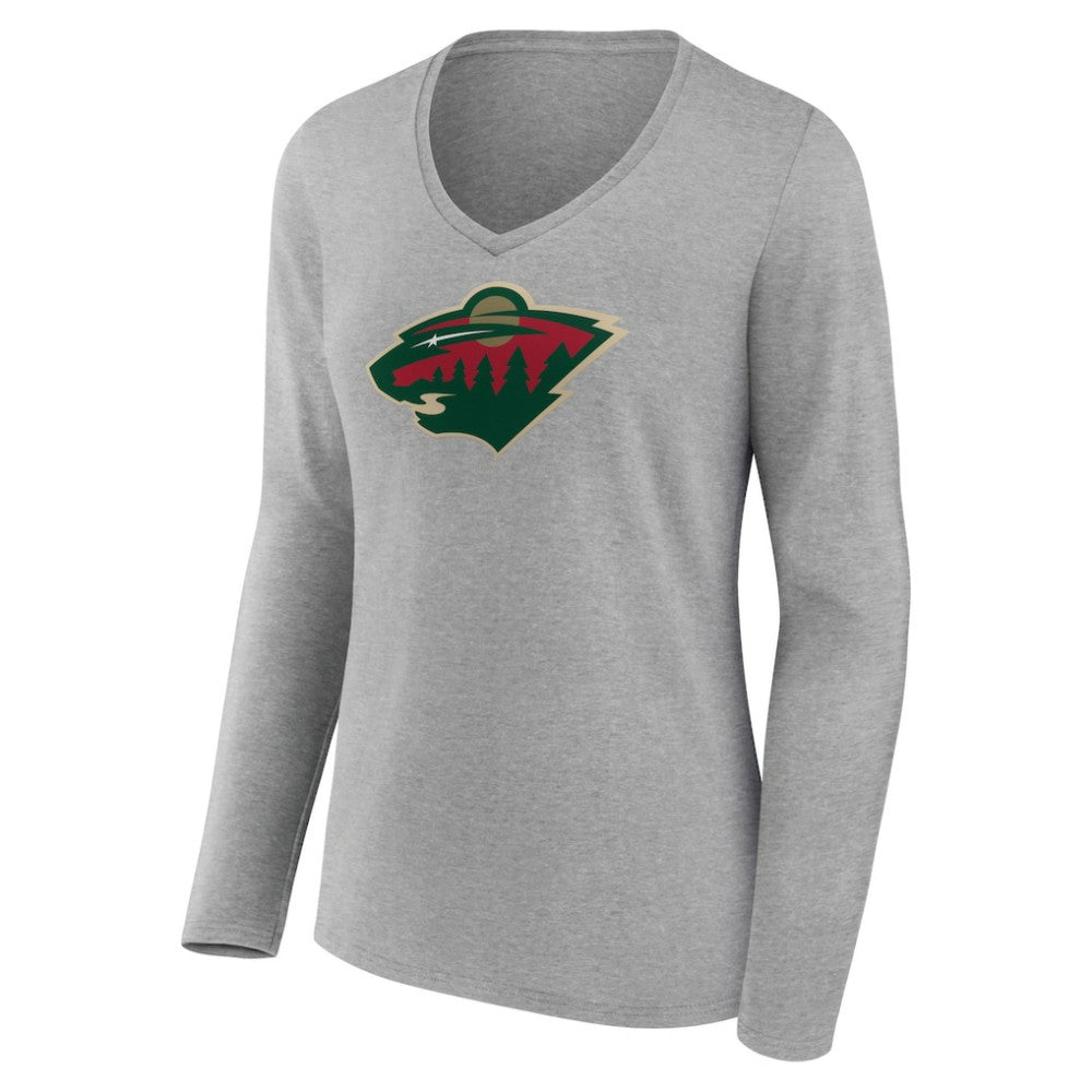 Minnesota Wild Women's Primary Logo Team Long Sleeve V-Neck T-Shirt -  NHL T-shirts