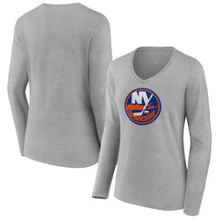 New York Islanders Women's Primary Logo Team Long Sleeve V-Neck T-Shirt -  NHL T-shirts