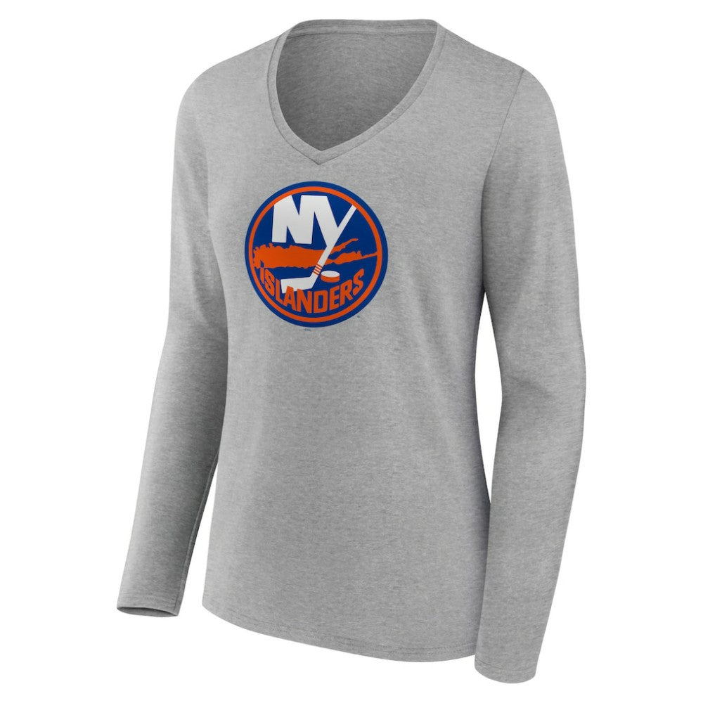 New York Islanders Women's Primary Logo Team Long Sleeve V-Neck T-Shirt -  NHL T-shirts