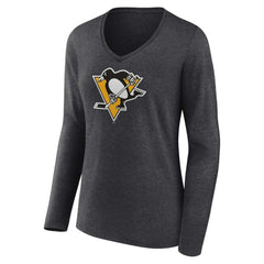 Pittsburgh Penguins Women's Primary Team Logo Long Sleeve V-Neck T-Shirt -  NHL T-shirts