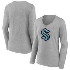 Seattle Kraken Women's Primary Logo Team Long Sleeve V-Neck T-Shirt -  NHL T-shirts