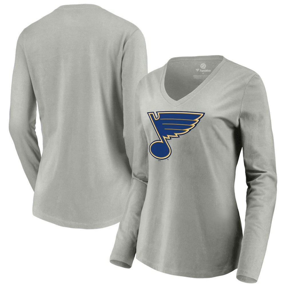 St. Louis Blues Women's Primary Logo Team Long Sleeve V-Neck T-Shirt -  NHL T-shirts