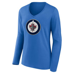 Winnipeg Jets Women's Primary Team Logo Long Sleeve V-Neck T-Shirt -  NHL T-shirts
