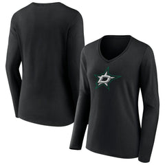 Dallas Stars Women's Primary Team Logo Long Sleeve V-Neck T-Shirt -  NHL T-shirts
