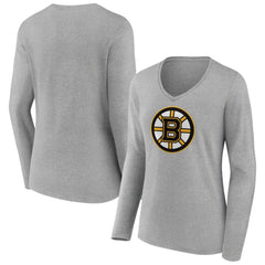 Boston Bruins Women's Primary Logo Team Long Sleeve V-Neck T-Shirt -  NHL T-shirts