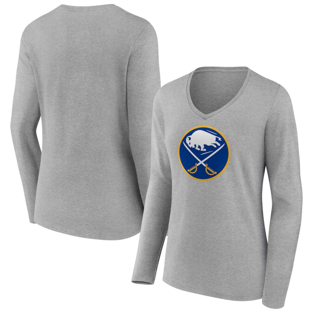 Buffalo Sabres Women's Primary Logo Team Long Sleeve V-Neck T-Shirt -  NHL T-shirts