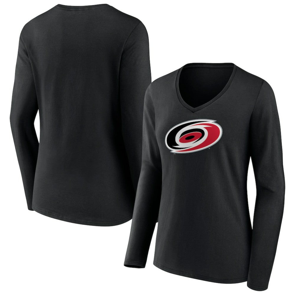 Carolina Hurricanes Women's Primary Team Logo Long Sleeve V-Neck T-Shirt -  NHL T-shirts