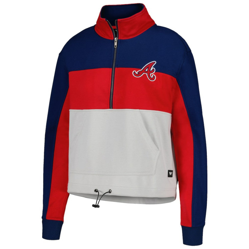 Atlanta Braves The Wild Collective Women's Color Block Half-Zip Jacket - MLB Jackets