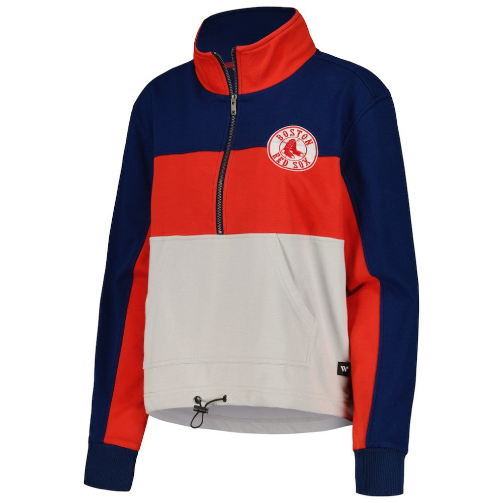 Boston Red Sox The Wild Collective Women's Color Block Half-Zip Jacket - MLB Jackets