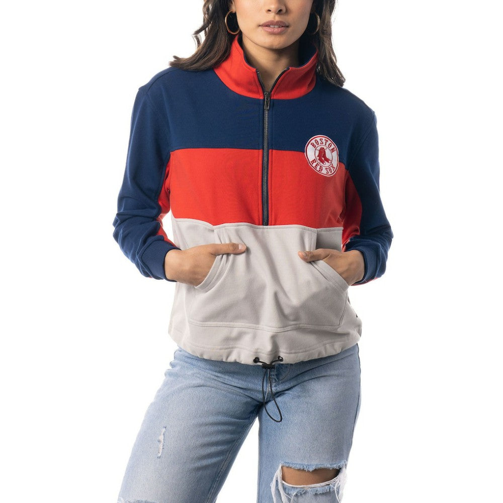 Boston Red Sox The Wild Collective Women's Color Block Half-Zip Jacket - MLB Jackets