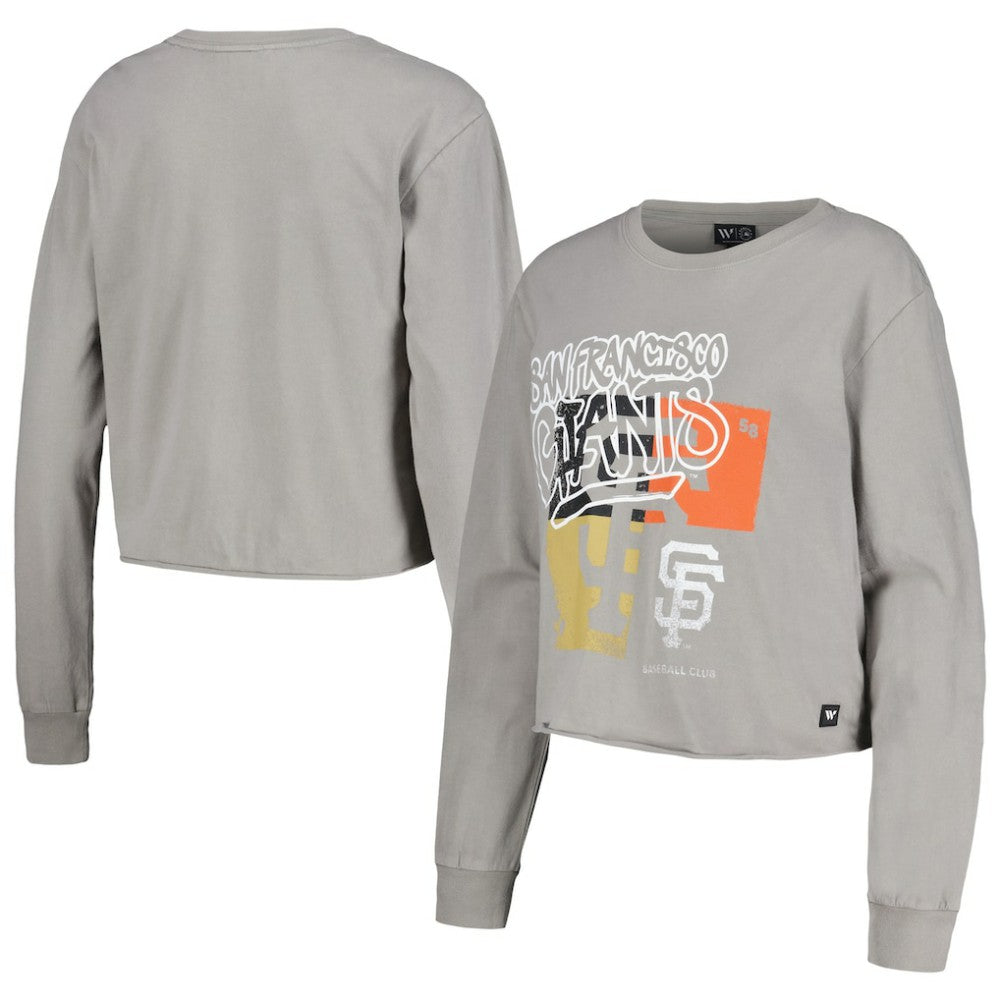 San Francisco Giants The Wild Collective Women's Cropped Long Sleeve T-Shirt - MLB T-shirts