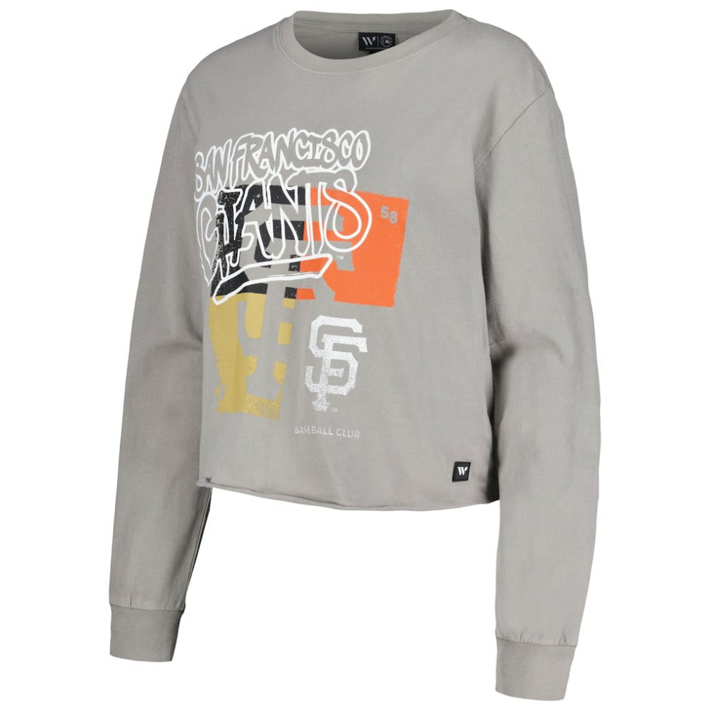 San Francisco Giants The Wild Collective Women's Cropped Long Sleeve T-Shirt - MLB T-shirts