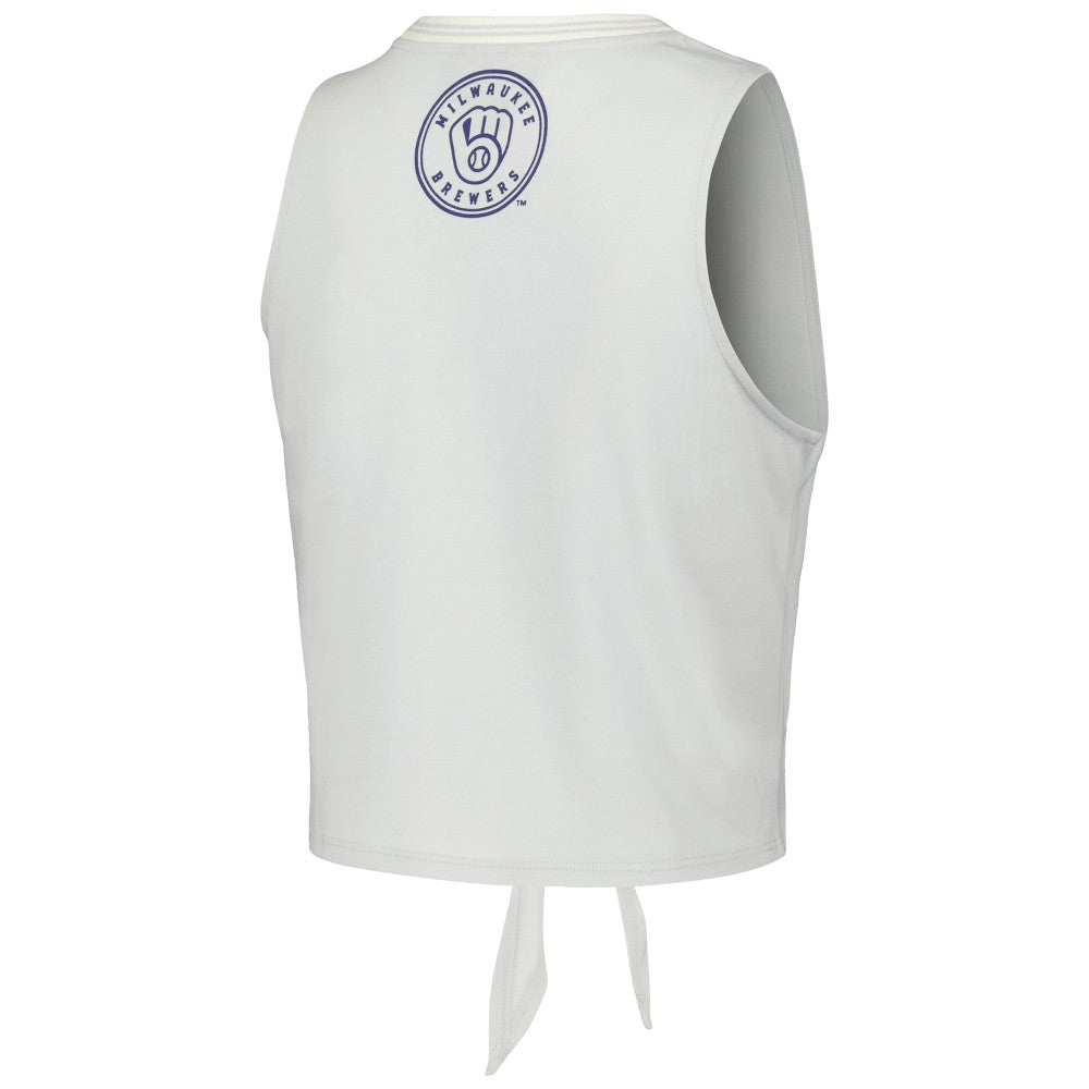 Milwaukee Brewers The Wild Collective Women's Twisted Tie Front Tank Top - MLB Tanks