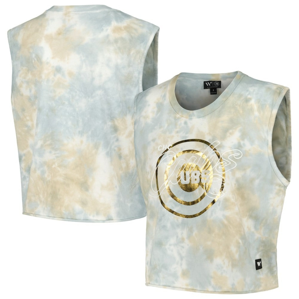 Chicago Cubs The Wild Collective Women's Washed Muscle Tank Top - MLB Tanks